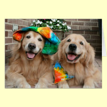 Golden Retriever Groovy Greeting Card cards