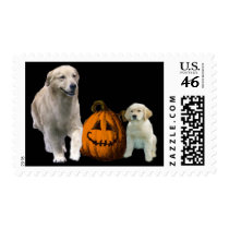 Golden Retriever Halloween Postage Stamp