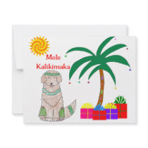 Golden Retriever Hawaiian Christmas Personalized Invitation