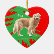 Golden Retriever Heart Christmas Ornament ornaments