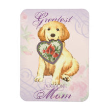 Golden Retriever Heart Mom Vinyl Magnets