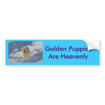 Golden Retriever Heavenly Puppy Bumper Sticker bumper stickers