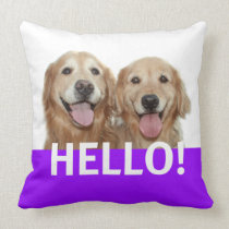 Golden Retriever Hello pillows