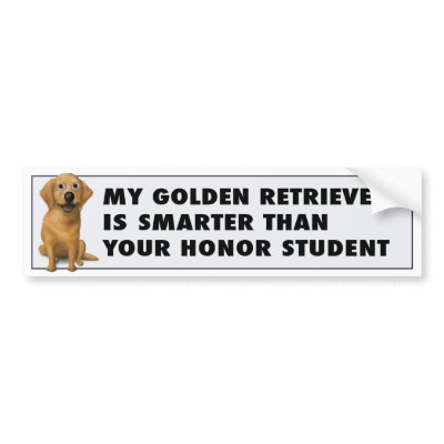 Golden Retriever Honor Bumper Sticker by cartoondogs