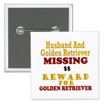 Golden Retriever & Husband Missing Reward For Gold Button