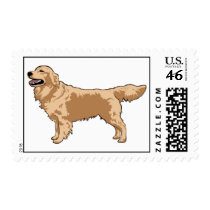Golden Retriever Illustrated Postage Stamp stamps