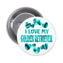 GOLDEN RETRIEVER Love Pinback Button