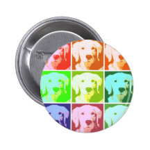 Golden Retriever Love Pinback Buttons