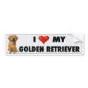 Golden Retriever Love Sticker bumpersticker