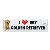 Golden Retriever Love Sticker bumper stickers