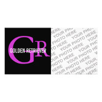 Golden Retriever Monogram Custom Photo Card