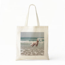 Golden Retriever Ocean In Motion Tote Bag
