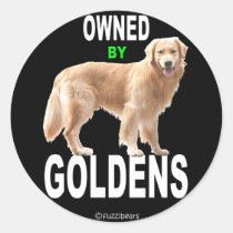 Golden Retriever 'Owned By Goldens' black sticker stickers