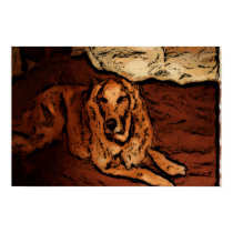 Golden Retriever Painting Poster