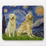 Golden Retriever Pair 3 - Starry Night Mouse Mat