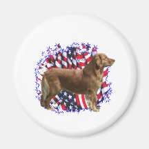 Golden Retriever Patriot Fridge Magnet