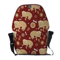 Golden Retriever Pattern Courier Bag