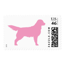 Golden Retriever (pink) Postage