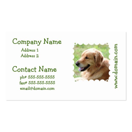 Golden Retriever Pup Business Cards (front side)