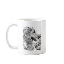 Golden Retriever Pup Drawing Mug