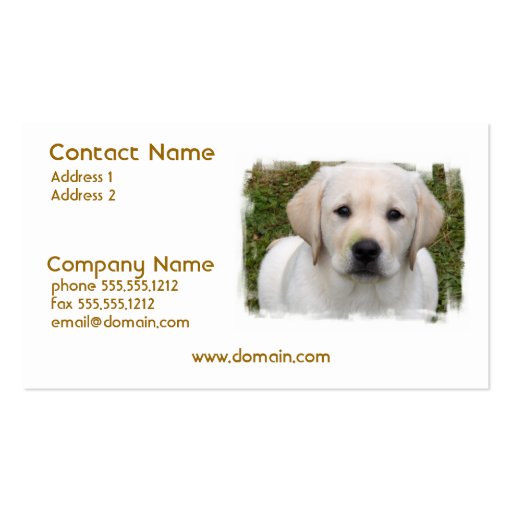 Golden Retriever Puppy Business Card (front side)