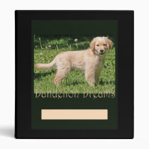 Golden Retriever Puppy Custom School Binder black binders