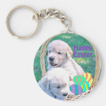 Golden Retriever Puppy Easter Basket Key Chains