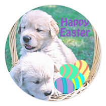 Golden Retriever Puppy Easter Basket stickers