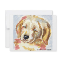 Golden Retriever Puppy Head Personalized Invitations