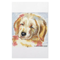 Golden Retriever Puppy Head Stationery Paper