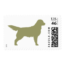 Golden Retriever (sage green) Postage Stamp