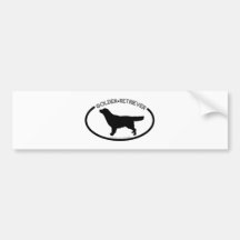Golden Retriever Silhouette Black Bumper Sticker