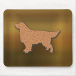 "Golden Retriever Silhouette in Brown" Mouse Pads
