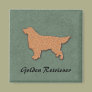 "Golden Retriever Silhouette on Green"