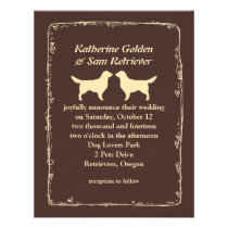Golden Retriever Silhouettes Wedding Announcement