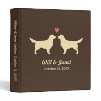 Golden Retriever Silhouettes with Heart and Text Vinyl Binder