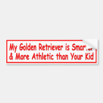 Golden Retriever 'Smart' Bumper Sticker bumper stickers