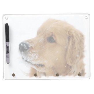 Golden Retriever Snow Dog Dry Erase Board