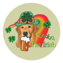 Golden Retriever St. Patrick's Day stickers