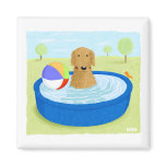 Golden Retriever "Summertime" Refrigerator Magnet