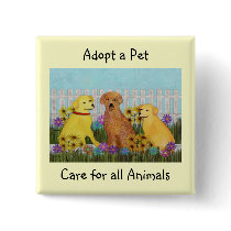 Golden Retriever Sunshine Pet Adoption Button