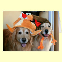 Golden Retriever Thanksgiving Greeting Card cards