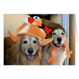 Golden Retriever Thanksgiving Greeting Card