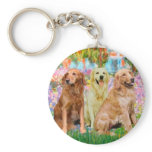 Golden Retriever Trio - Garden Key Chains