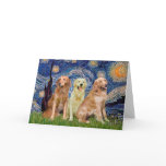 Golden Retriever Trio - Starry Night cards