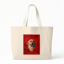 Golden Retriever Valentine Tote Bags