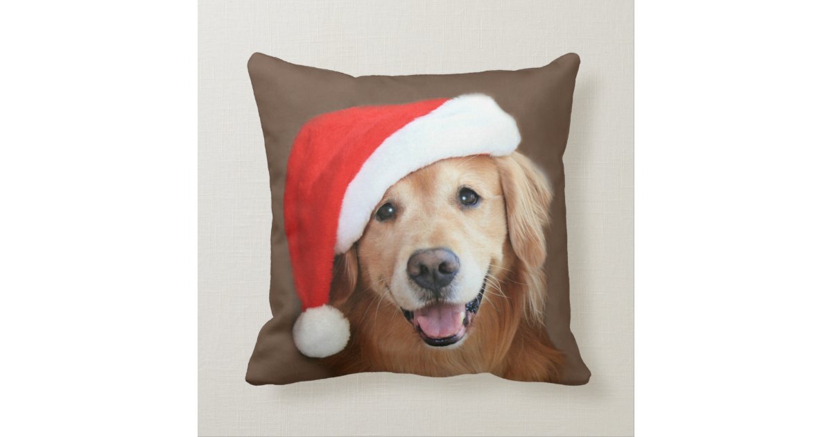 golden retriever hat golden retriever with santa hat pillow zazzle golden retriever hat golden retriever with santa hat pillow zazzle