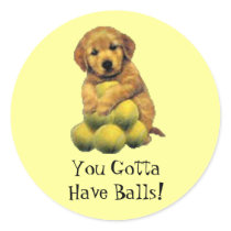 Golden Retriever You Gotta Have Balls Sticker by normagolden Golden Retriever You Gotta Have Balls Sticker