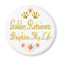 Golden Retrievers Brighten My Life magnets by TLArnold4 Golden Retrievers Brighten My Life magnets