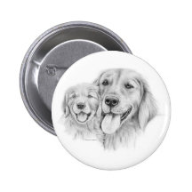 Golden Retrievers Button